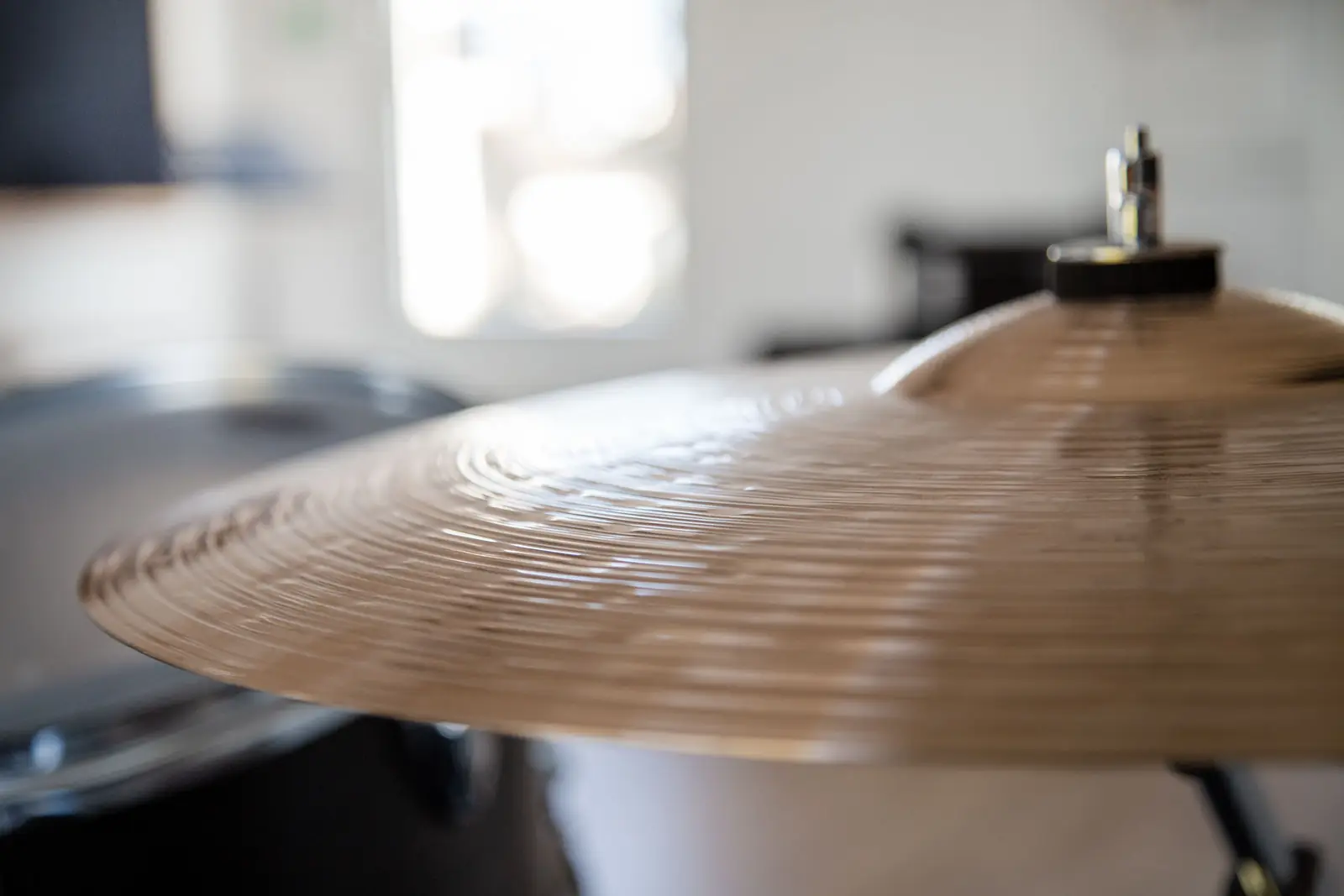 Drum cymbals in the drum room